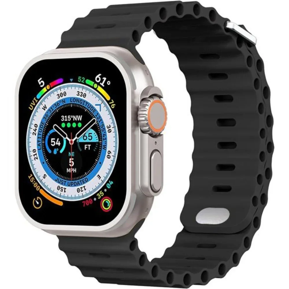 Sport Soft Silicone Compatible with Apple Watch Ocean Band Wristband Ultra 9 8 7